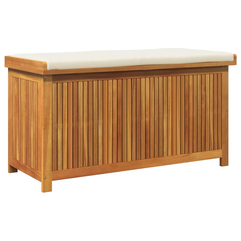 OUTDOOR-KISSENBOX 113/50/60,5 Cm Massivholz Akazie - Creme, Holz (50/60.5/113cm) - vidaXL