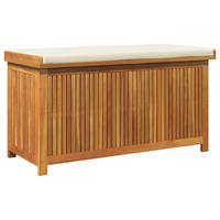 OUTDOOR-KISSENBOX 113/50/60,5 Cm Massivholz Akazie - Creme, Holz (50/60.5/113cm) - vidaXL