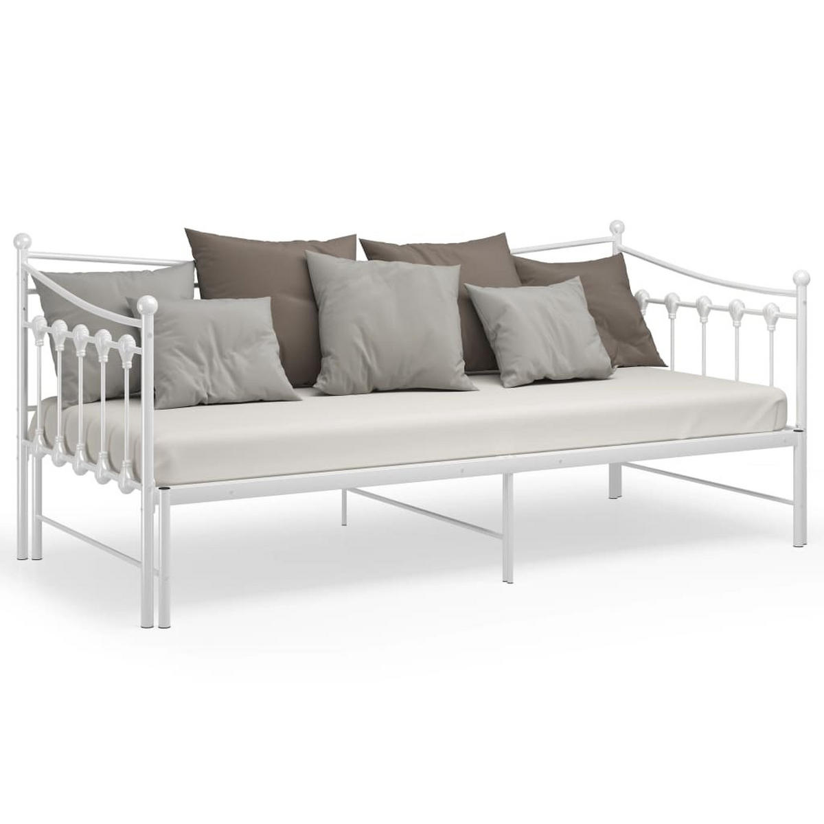 AUSZIEHSOFA Bettgestell Weiss Metall 90/200 Cm - Weiß, Leder (90/200cm) - vidaXL