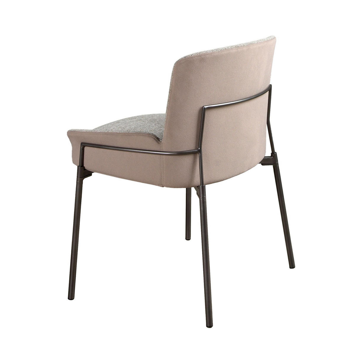 STUHL asymmetrisch Grau Stahl 58/54/76 cm - Graubraun, Textil/Metall (58/76/54cm) - ANGEL CERDA
