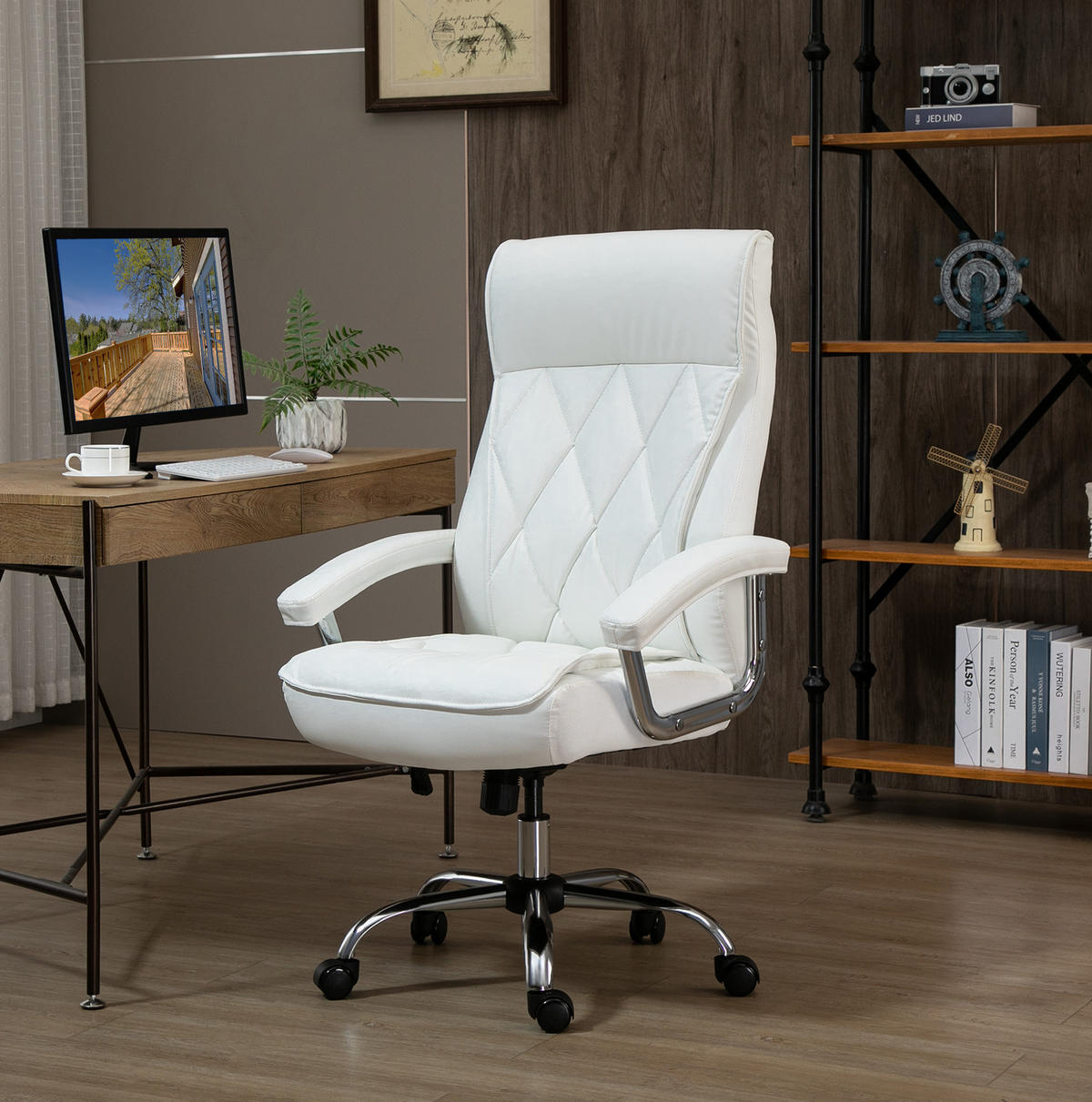 GAMINGSTUHL 66/121/69 cm Weiß aus Metall höhenverstellbar - Weiß, Metall (69/121/66cm) - OKMYHOME