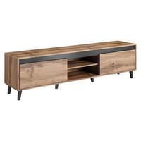 TV-ELEMENT Nord II - Eiche Wotan/Schwarz, Holzwerkstoff/Kunststoff (170/49/38cm) - MIRJAN24