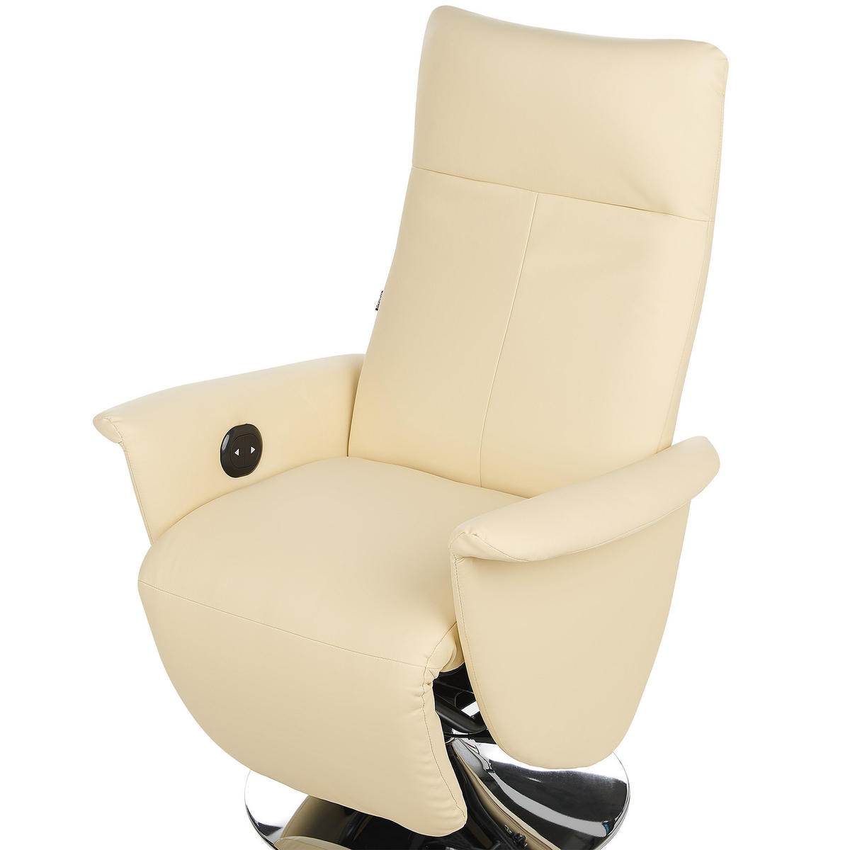 RELAXSESSEL Kunstleder Creme elektrisch verstellbar Prime - Beige, Kunststoff (82/113/80cm) - Beliani