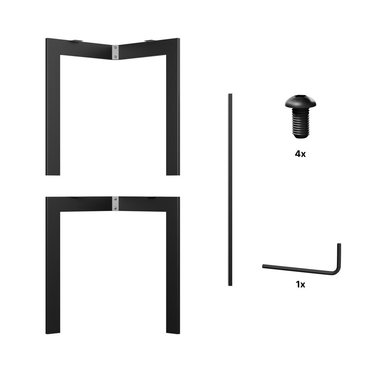 TISCHBEINE Barax Metall Schwarz 190/70/72 cm - Schwarz, Metall (70/72/190cm) - Metalo Pro