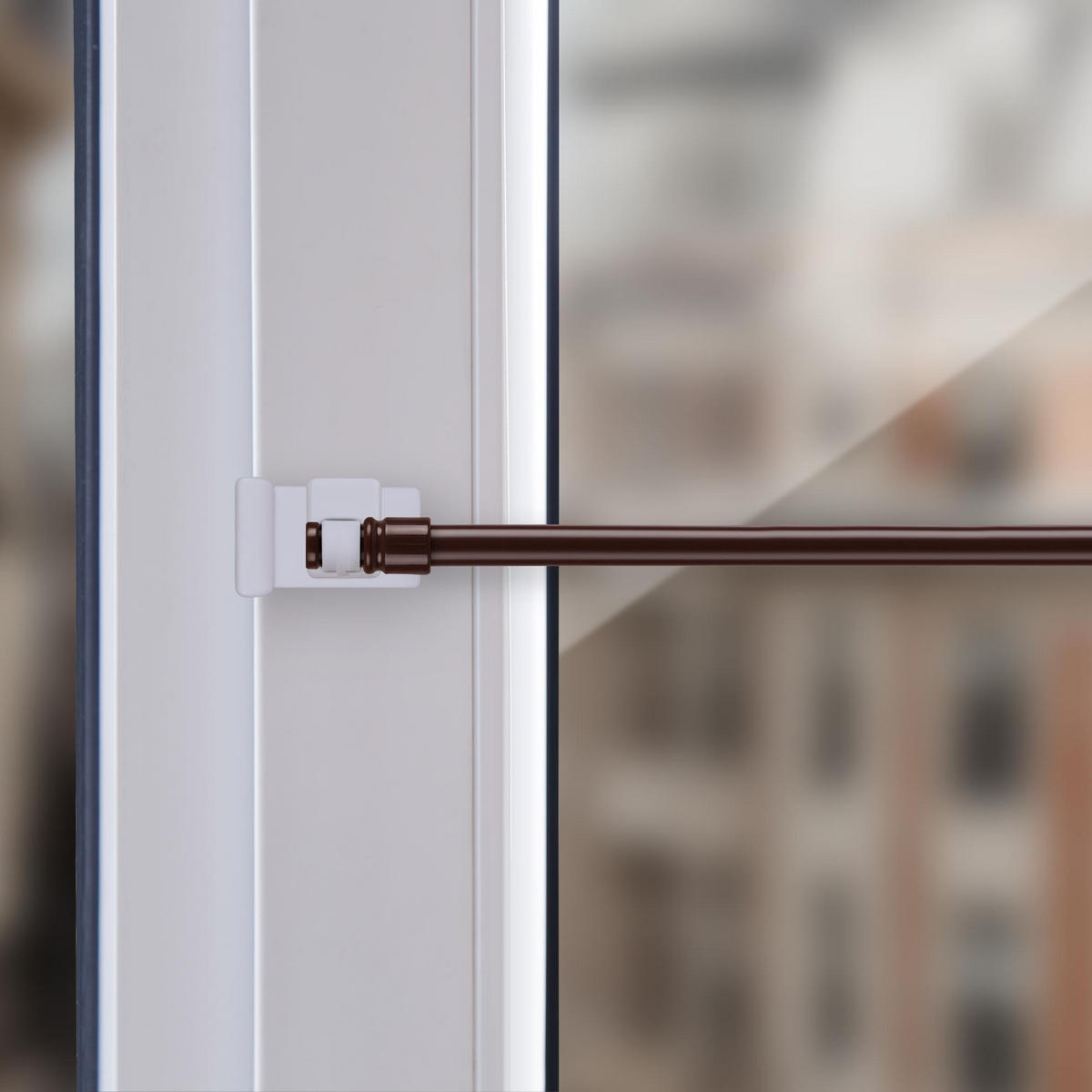 GARDINENSTANGE Dunkelbraun 75-125 cm inkl. Klemmträger - Braun, Metall (75cm) - Bestlivings