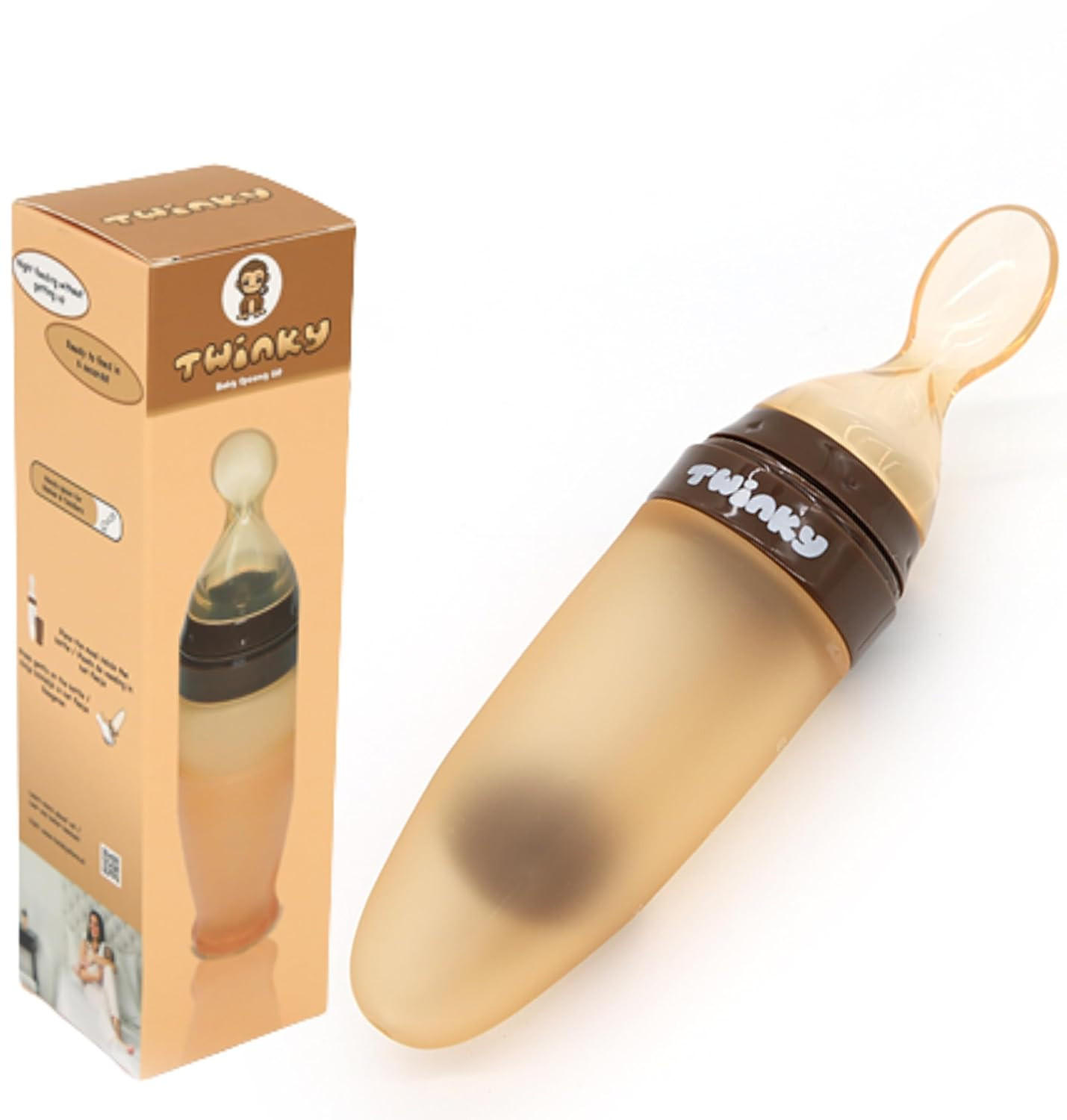 FLASCHENLÖFFEL Praktisch Essen & Trinken Qualität PPU Silikon - Braun, Kunststoff (10/3cm) - Twinky