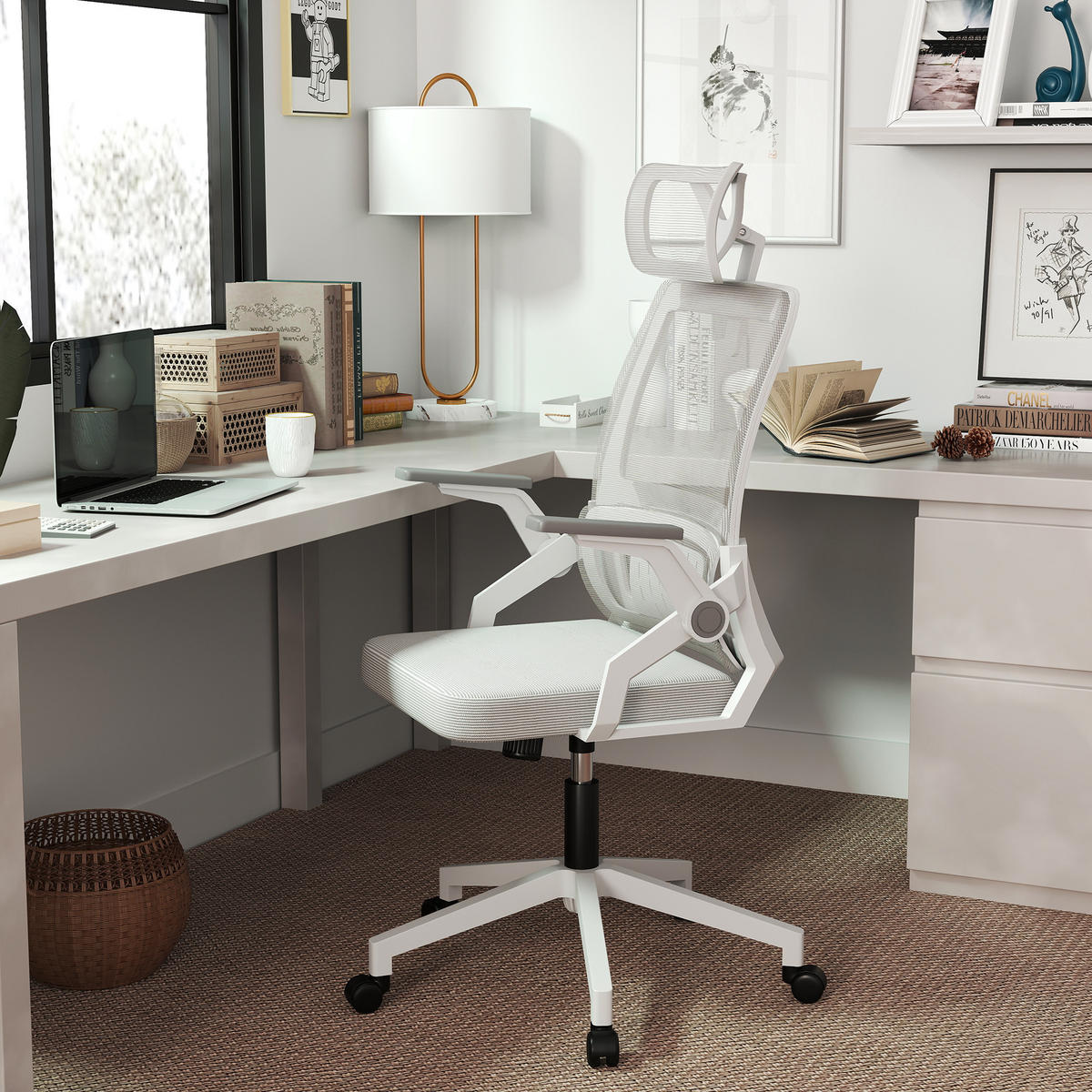 BÜROSTUHL Gabriella Schwarz höhenverstellbar 58/61 cm - Grau, Textil (60/121.5/61cm) - Jamb