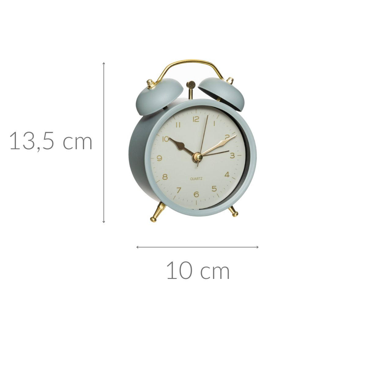 WECKER mit goldenen Uhrzeigern 10/5,5/13,5 cm - Blau, Metall (5.5/13.5/10cm) - Atmosphera Createur d´interieur