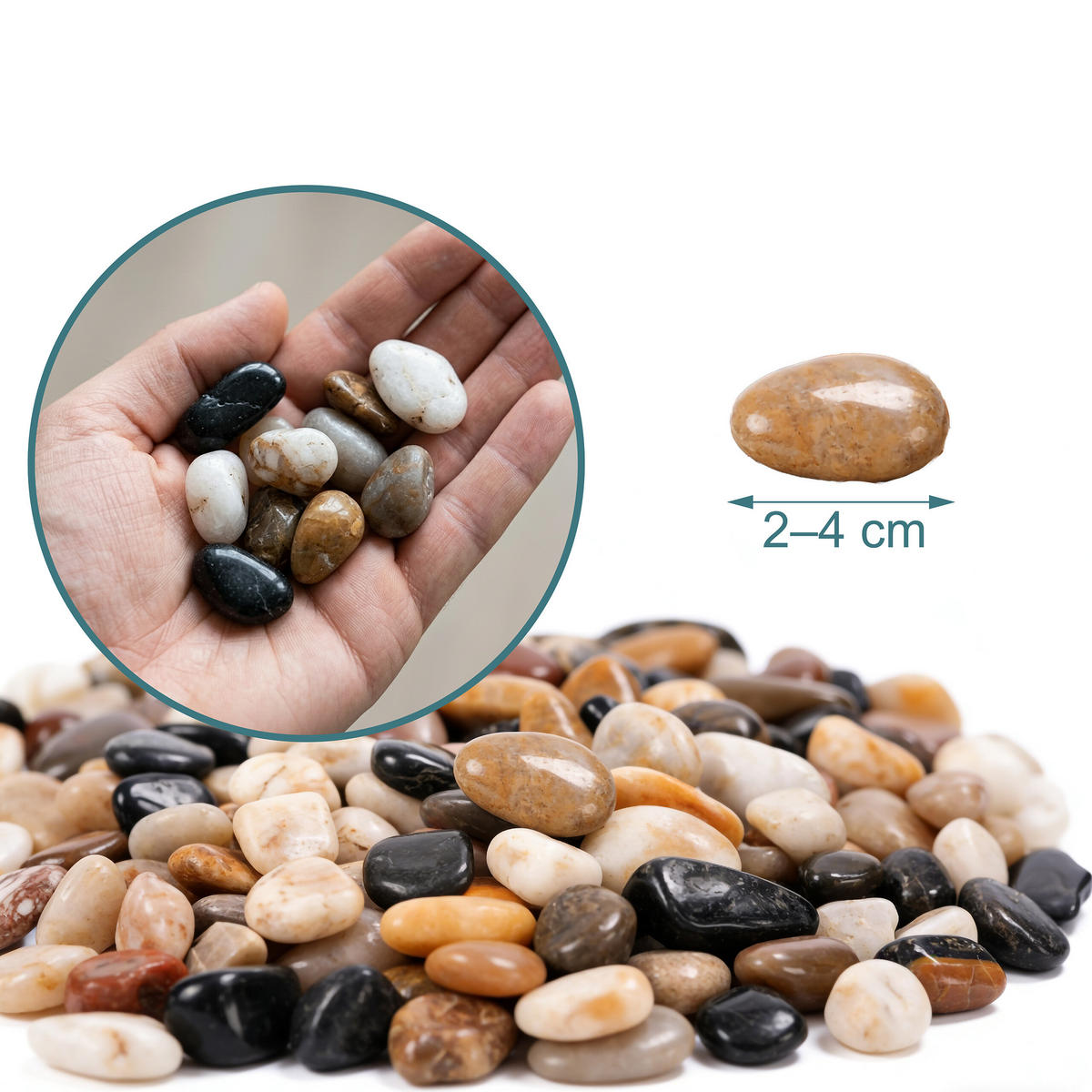 OBLÁZKY Vícebarevné přírodní kámen 2 kg - různobarevná, kámen (4/2/4cm) - Relaxdays