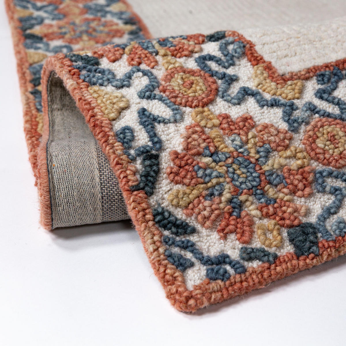 WOLLTEPPICH BROK, mit Bordüre, Rot, 160 x 230 cm - Beige, Textil (160/230cm) - KADIMA DESIGN