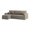 ECKSOFA VOLIRA Beige Plüsch-Stoff mit Schlaffunktion - Beige, Holz (230/143cm) - MASSENO