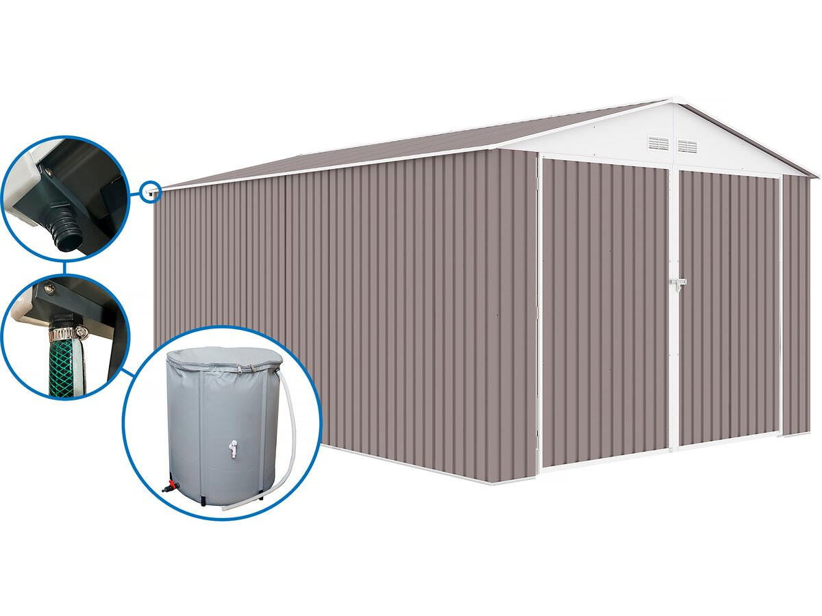 METALL-GARAGE PVC nevada - Hellgrau, Metall (306/235/566cm) - Habitat Garten