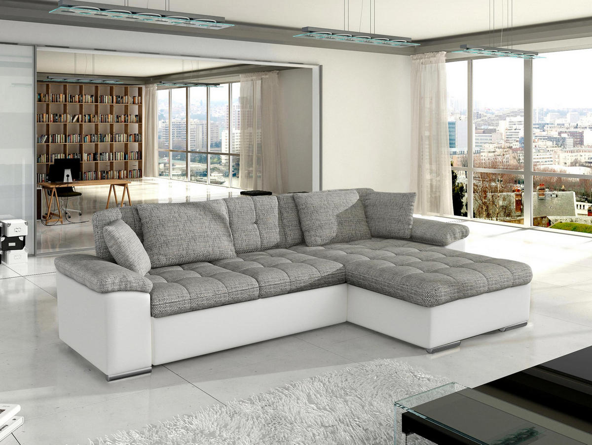 ECKSOFA Diana, Seite: Rechts - Weiß, Holz/Textil (280/160cm) - MIRJAN24