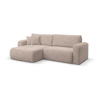 ECKSOFA Roma, Eckcouch in L-Form mit Schlaffunktion und Bettkasten, Farbe: Braun, Cordstoff, Ottomane Universal - Braun, Textil (244/142cm) - VENASI MÖBEL