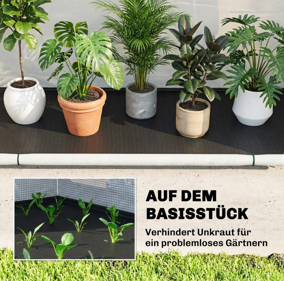 GEWÄCHSHAUS aus Polyethylen 200x80x164 cm in Grün mit klappbarem Design - Grün, Kunststoff (80/164/200cm) - Modfu