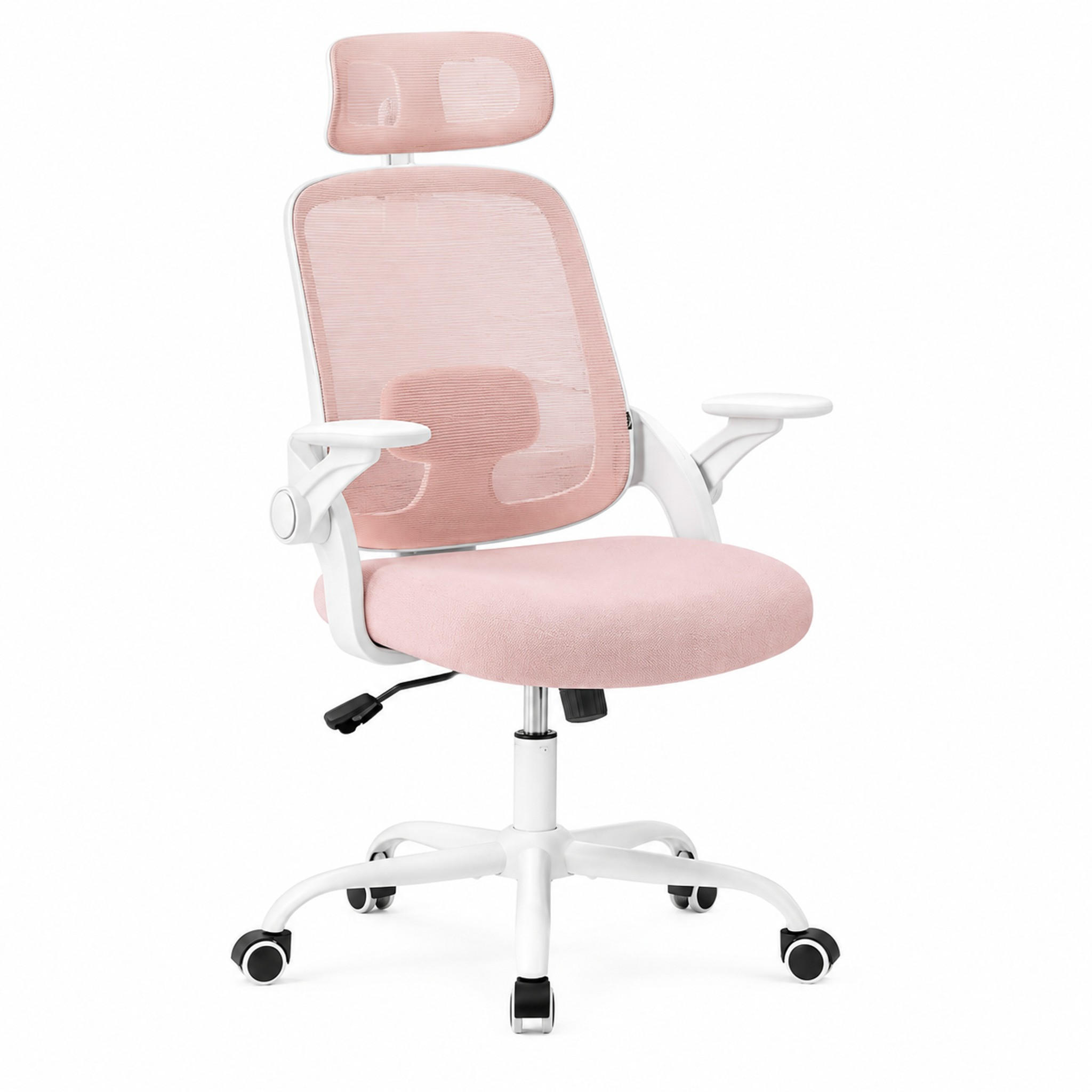 BÜROSTUHL ergonomisch höhenverstellbar Rosa - Pink, Metall (47/117.5/63.5cm) - Meubliv