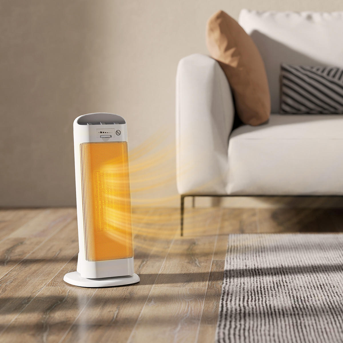 HEIZLÜFTER DE-17059 Keramik PTC 2000 W mit 4 Modi Weiß - Weiß, Kunststoff (20/49/20cm) - ComfortXL