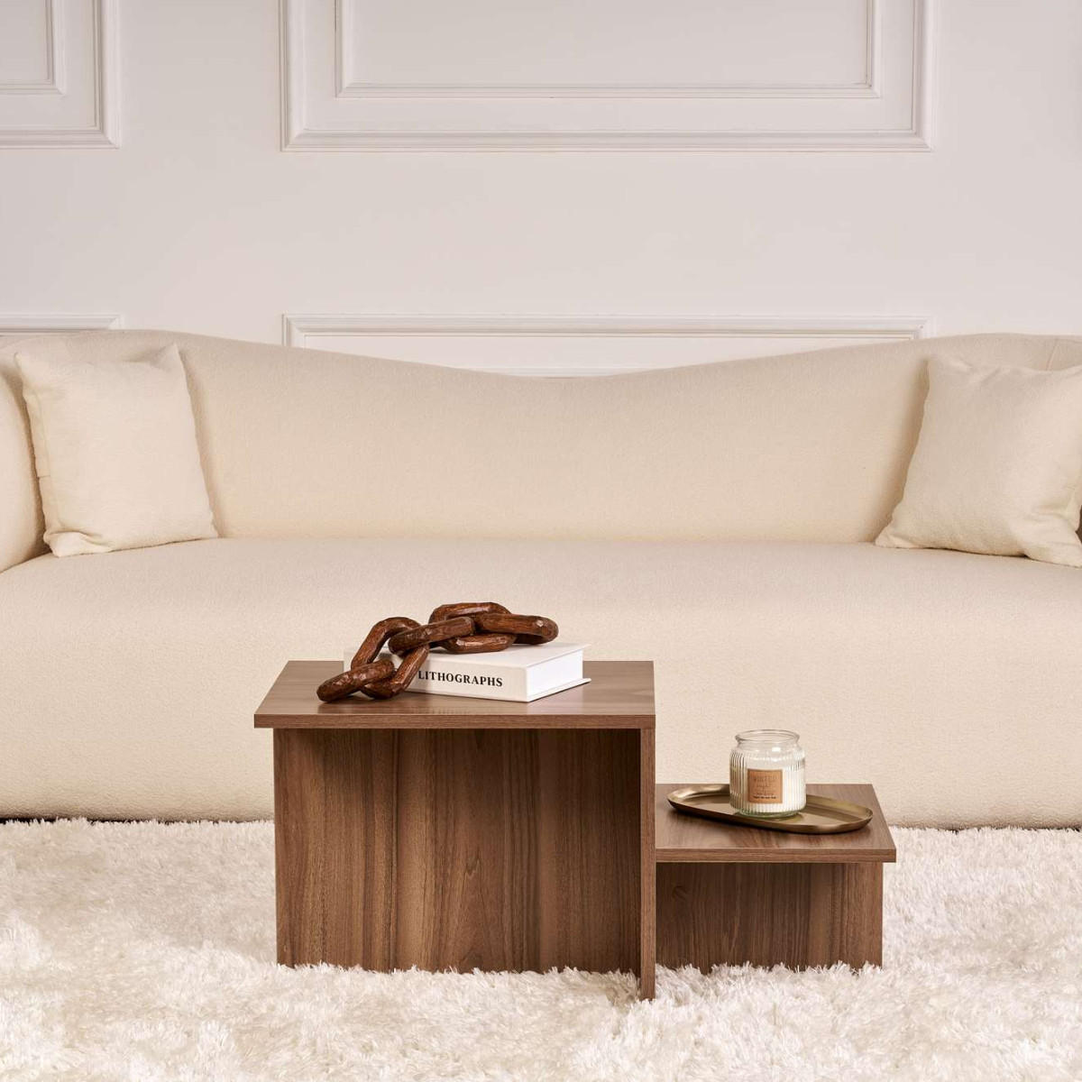 COUCHTISCH mit 2 Ebenen - harmony 77/40/40 cm - Naturfarben, Holzwerkstoff (77/40/40cm) - Calicosy