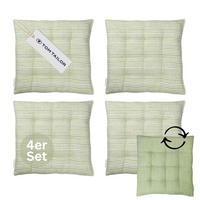 SITZKISSEN 4er Sparset FRESHSTRIPE4ER - Grün, Textil (40/40/5cm) - Tom Tailor