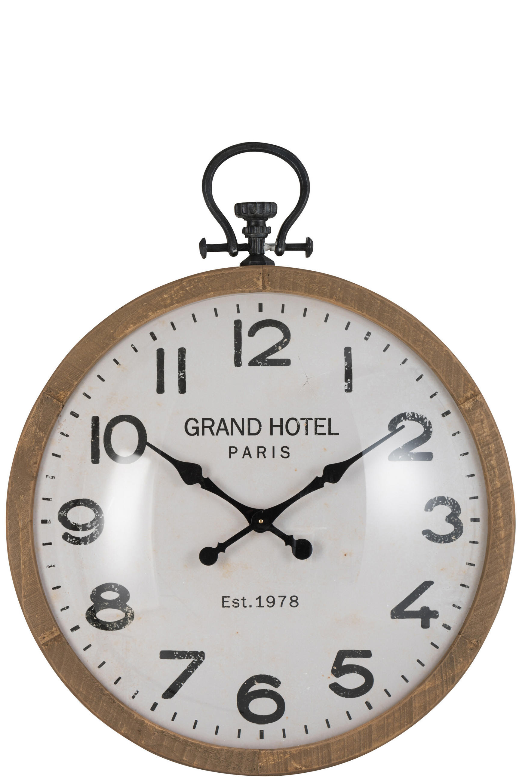 UHR RUND – Glas/Holz – Natürliche – L – Ø 107,5 cm - Naturfarben, Glas/Holz (107.5/20/89cm) - J-Line