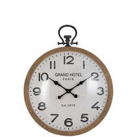 UHR RUND – Glas/Holz – Natürliche – L – Ø 107,5 cm - Naturfarben, Glas/Holz (107.5/20/89cm) - J-Line