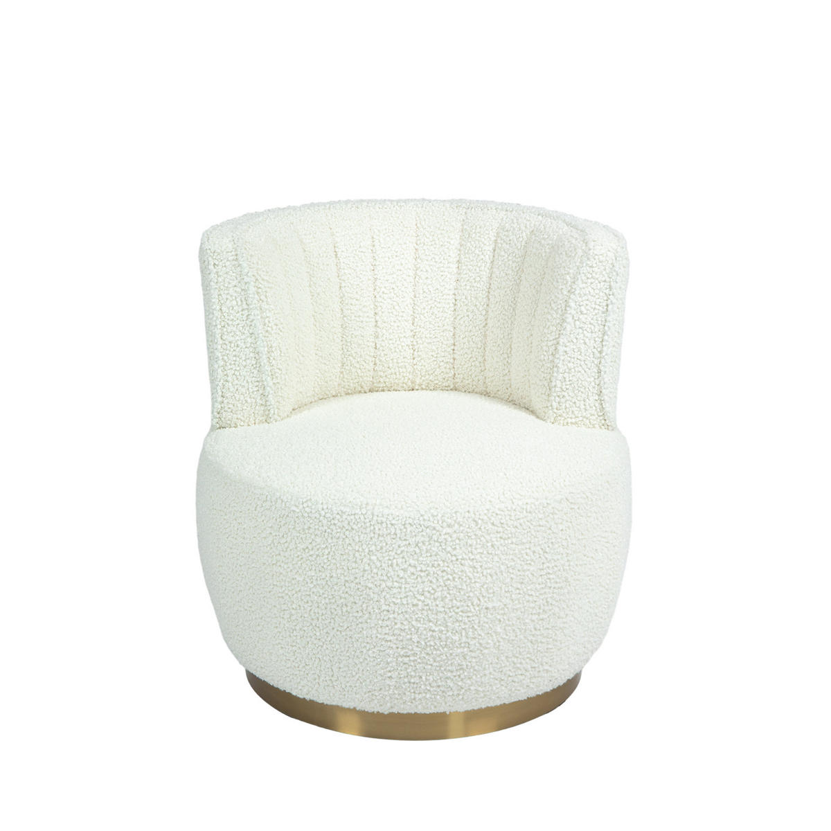 COCKTAILSESSEL 360° drehbar mit Teddy-Samt, DE-42224, Weiß - Weiß, Holzwerkstoff (62/69.5/62.5cm) - ComfortXL