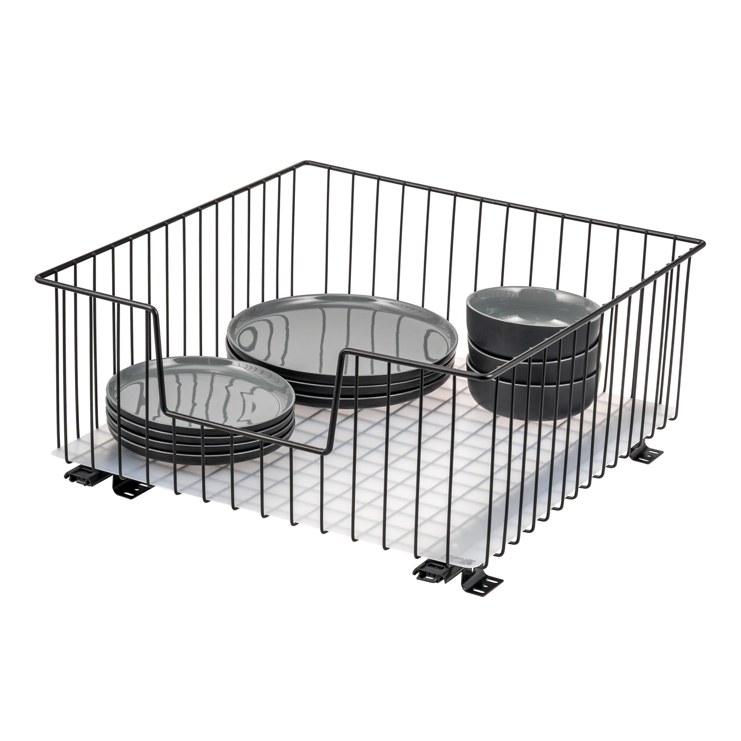 SCHRANK-KORBAUSZUG 50 cm, schwarz - Schwarz, Metall (50/23/50.5cm) - bremermann