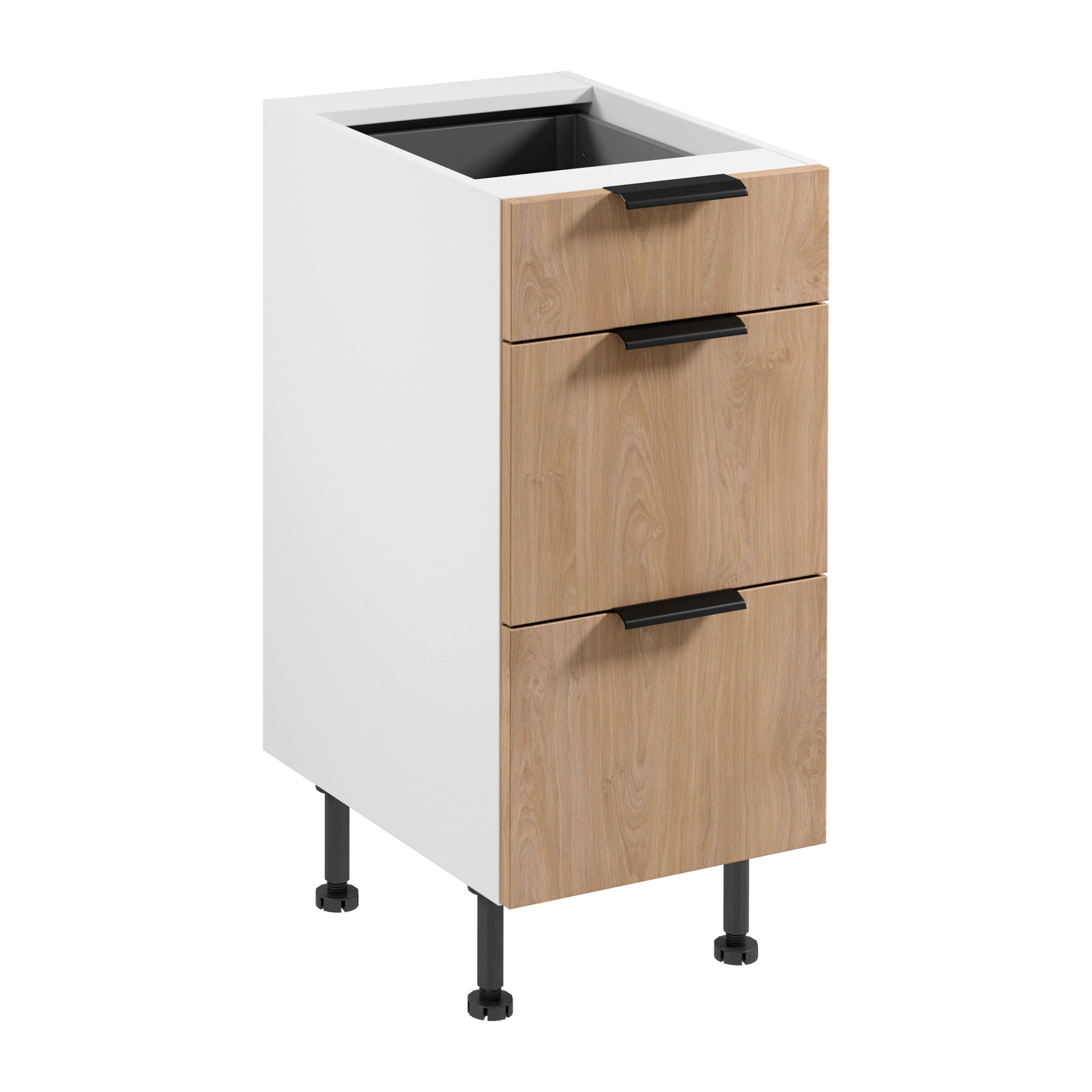 UNTERSCHRANK D40S3 AX – Sorento Weiß Sonoma Eiche – Weiß / Sonoma Eiche - Weiß/Sonoma Eiche, Holzwerkstoff (40/87/52cm) - ROYAL24_MARKT
