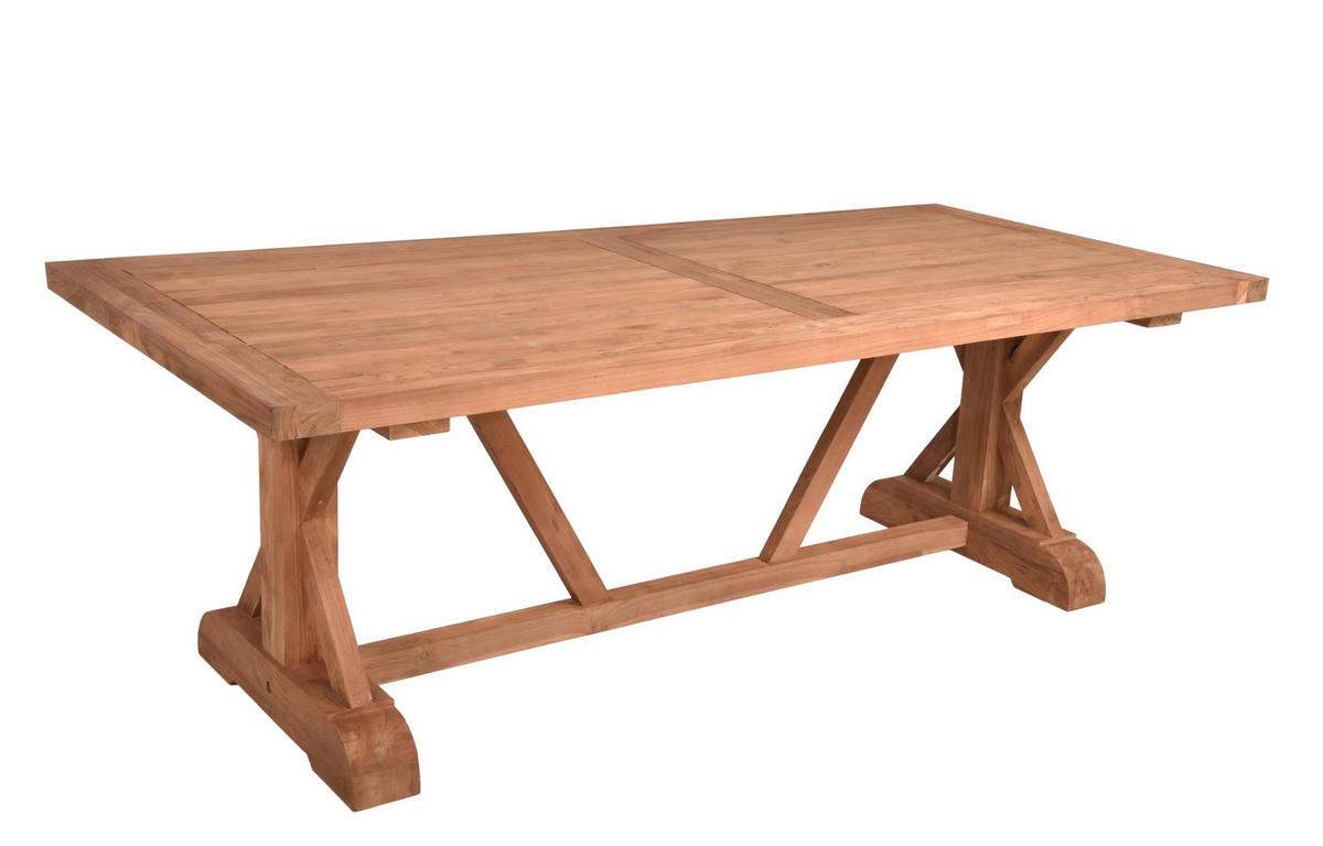 GARTENTISCH Niels Terrassentisch - Braun, Holz (220.5/100/75cm) - DELUKE