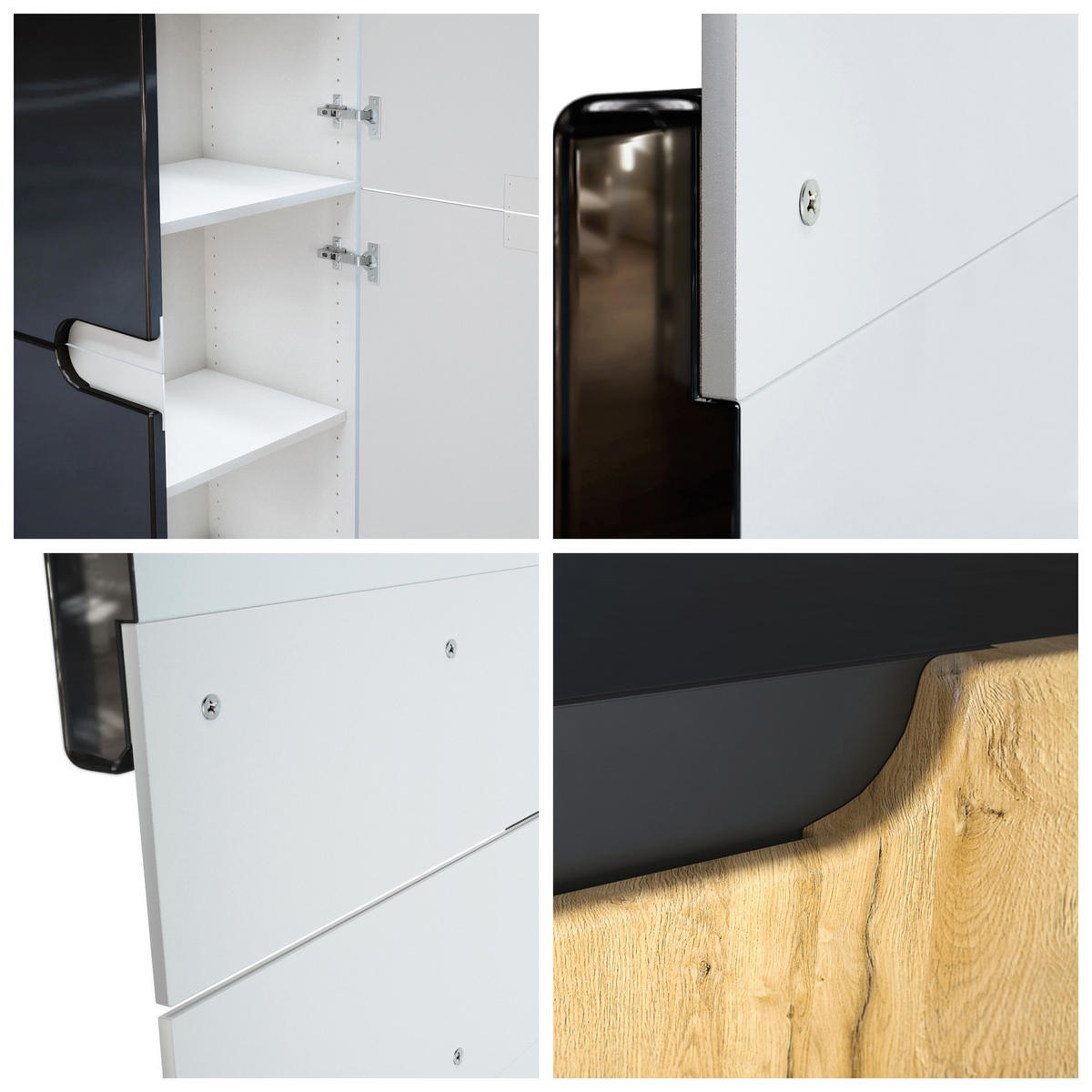 BÜROSCHRANK Logan Fronten in Hellgrau Seidenmatt - Greige, Holzwerkstoff (82/185/37cm) - Vladon