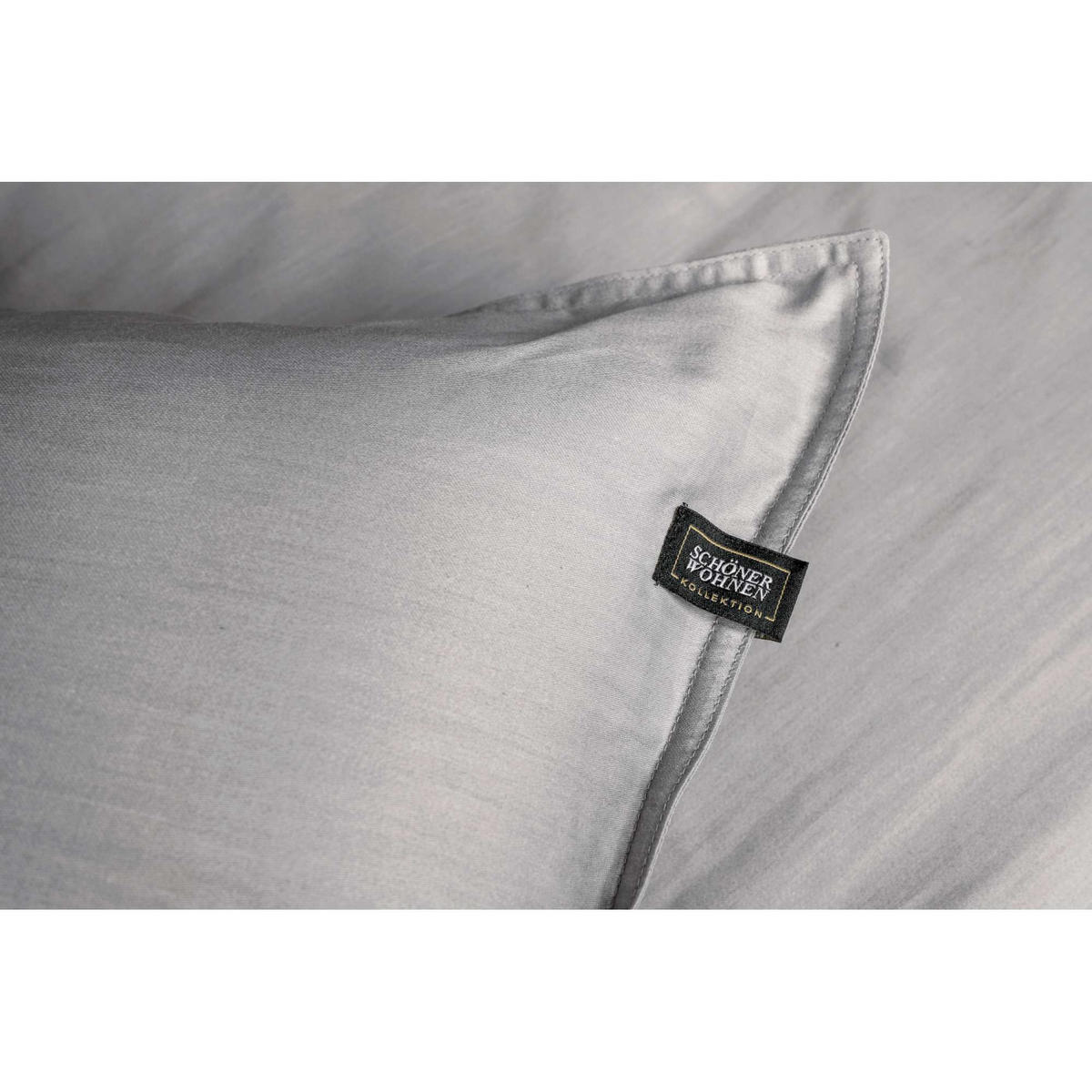 SATIN BETTWÄSCHE PLAIN - Grau, Textil (200/200cm) - Schöner Wohnen