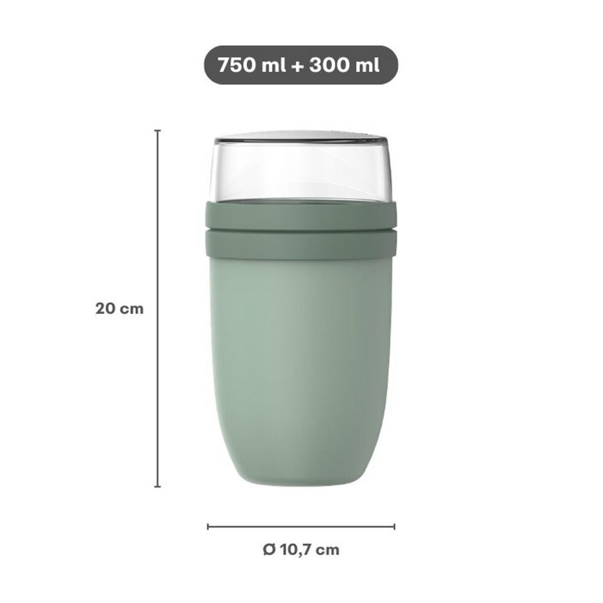 LUNCHPOT XL Ellipse Vivid Mauve 750 ml + 300 ml - Altrosa, Kunststoff (10.7/20/10.7cm) - Mepal