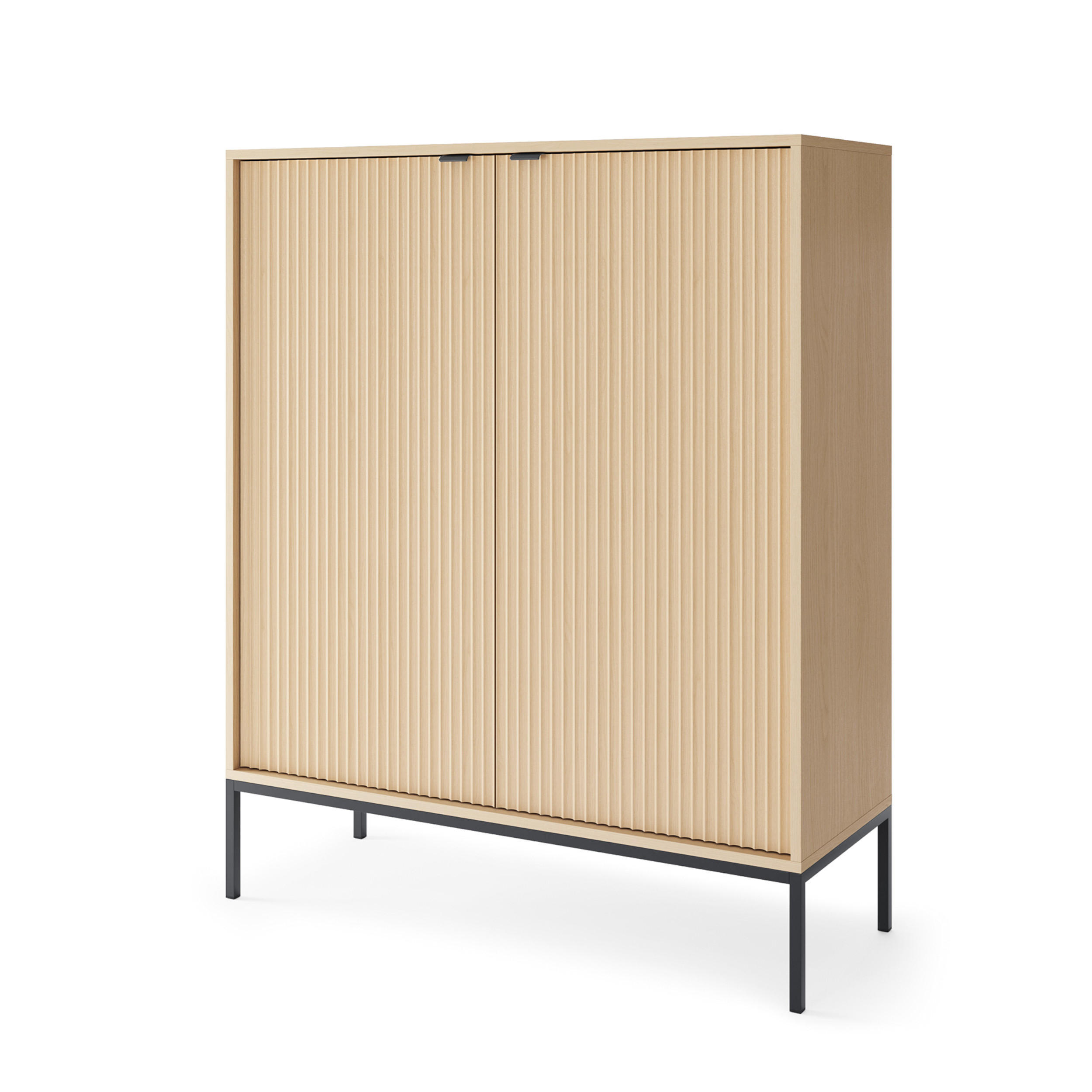 HIGHBOARD NANAIMO KOM1 Profilierte Fronten Eiche Vicenza Eiche Vicenza - Eiche Artisan, Holzwerkstoff (104/125/39cm) - Komodee