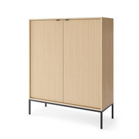 HIGHBOARD NANAIMO KOM1 Profilierte Fronten Eiche Vicenza Eiche Vicenza - Eiche Artisan, Holzwerkstoff (104/125/39cm) - Komodee