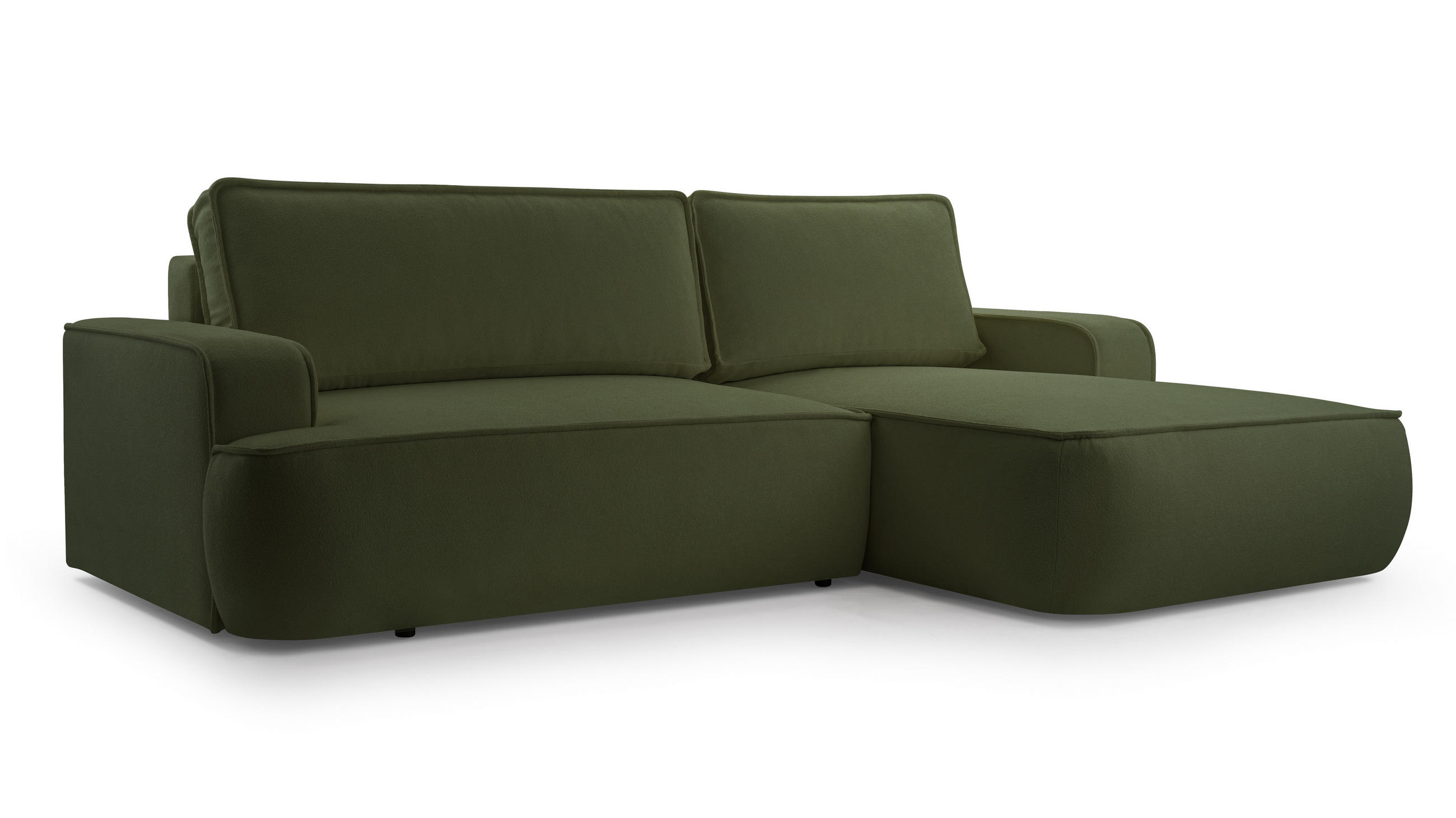 ECKSOFA L Form Ablia Dunkelgrün 267/168/87 cm mit Schlaffunktion R - Schwarz/Grün, Kunststoff/Textil (267/168cm) - AX Living