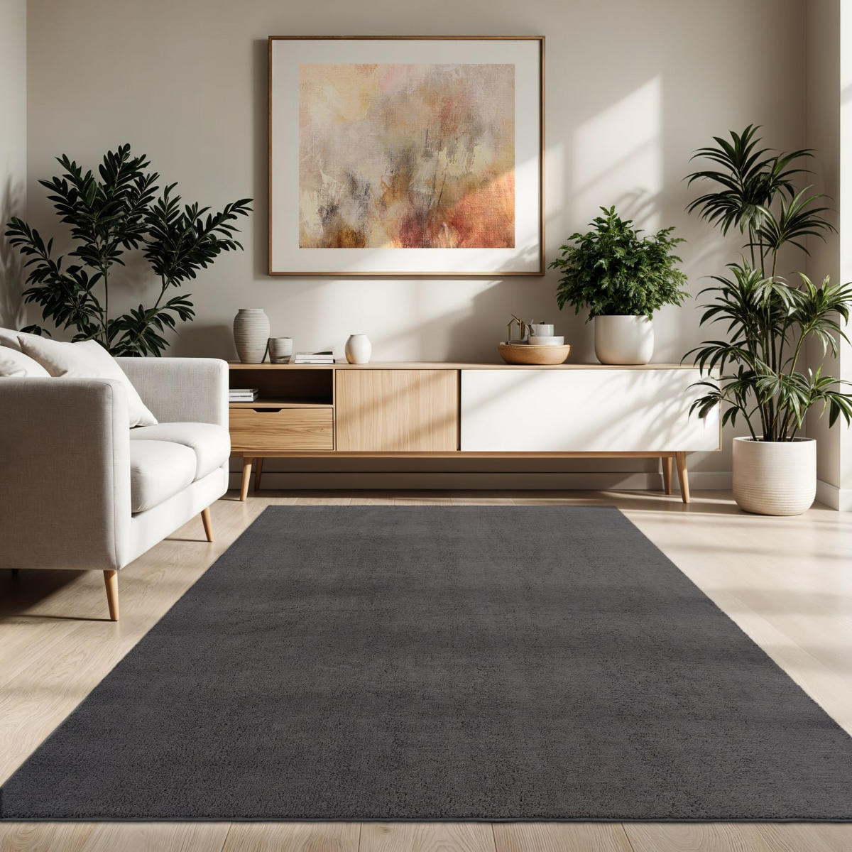 KURZFLORTEPPICH 60/100 cm Cadiz 630 - Anthrazit, Textil (60/100cm) - Paco Home