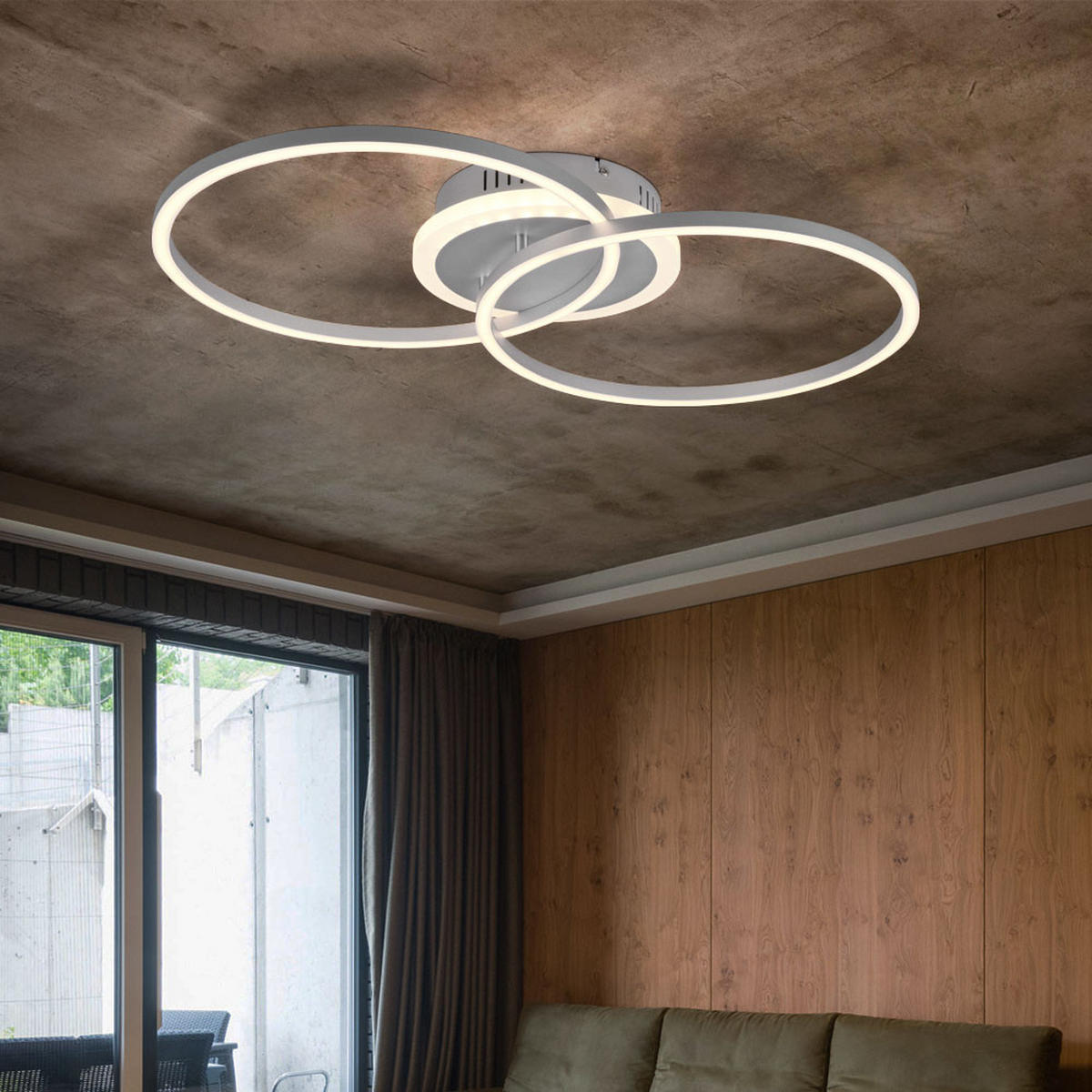 LED DECKENLEUCHTE Metall Silber - Silberfarben, Metall (60/35/8cm)