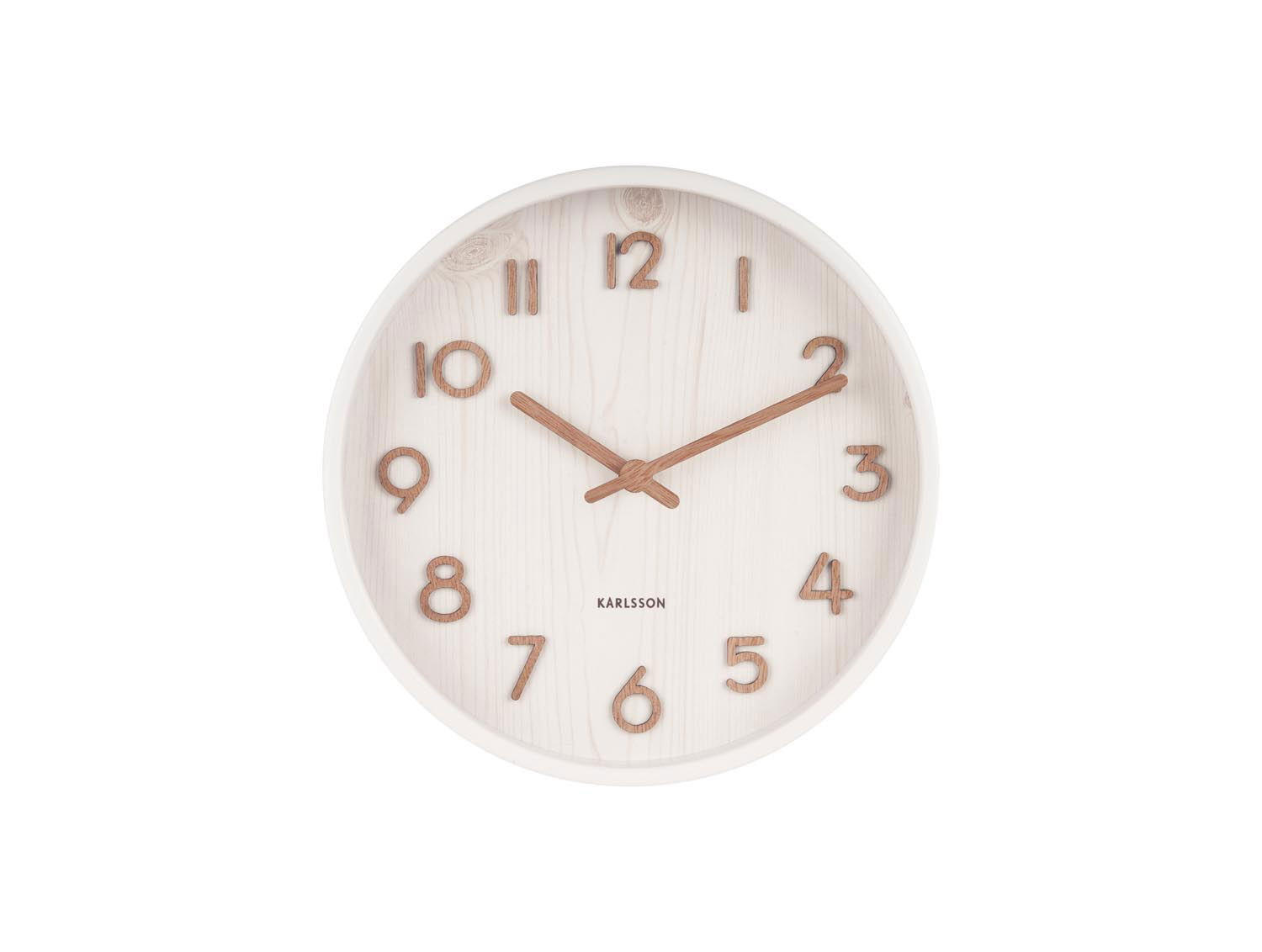 WANDUHR Pure Ø22 cm - Weiß, Holz (22/22/4.5cm) - Karlsson