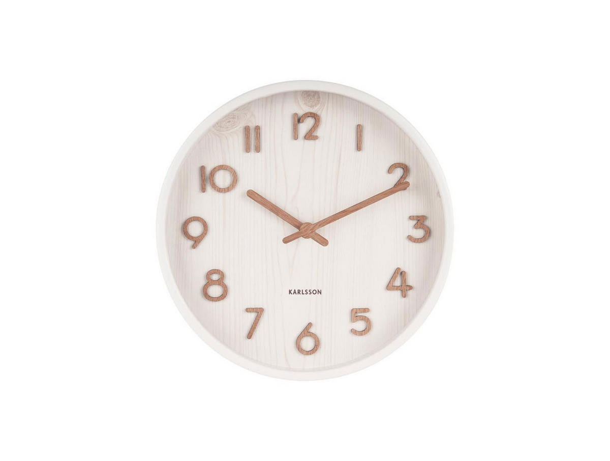 WANDUHR Pure Ø22 cm - Weiß, Holz (22/22/4.5cm) - Karlsson