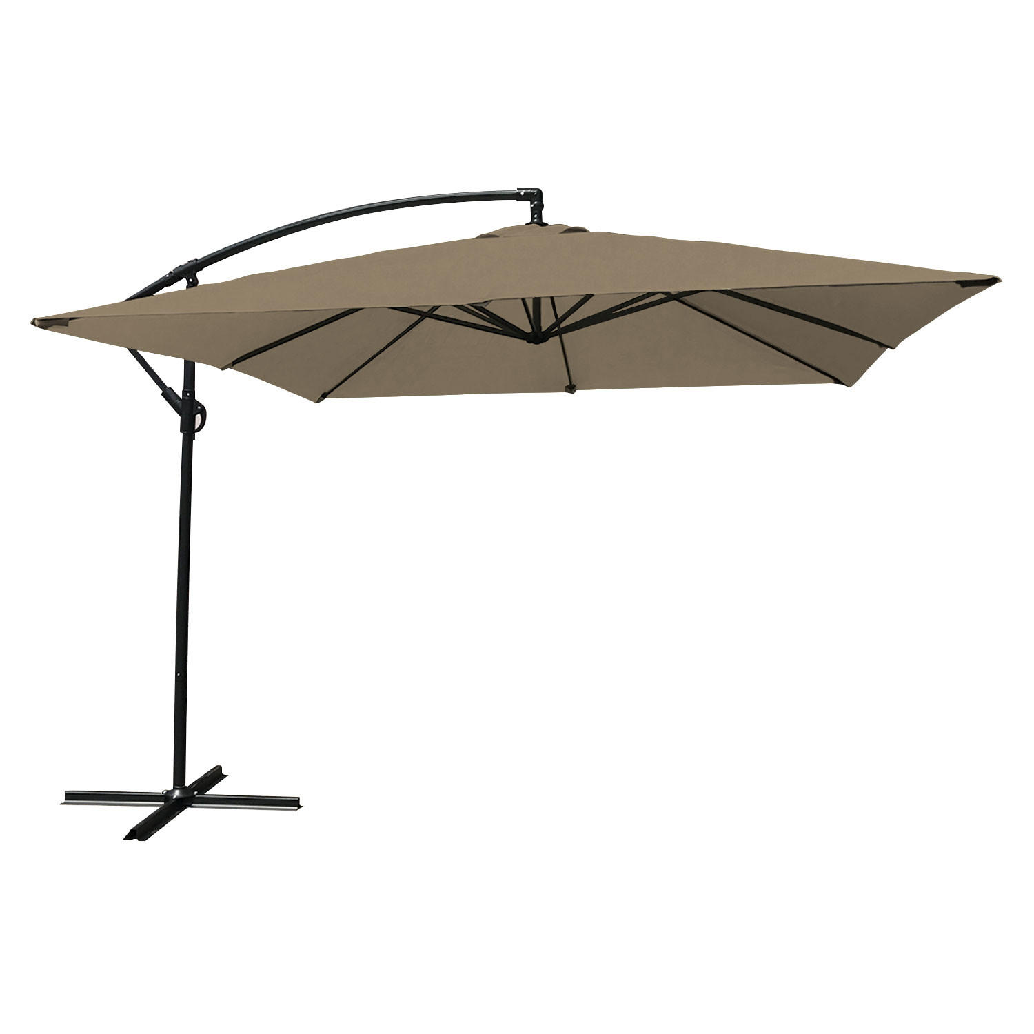 SONNENSCHIRM Molokai Taupe 270/270/250 cm - Braun, Textil (270/270cm) - Happy Garden