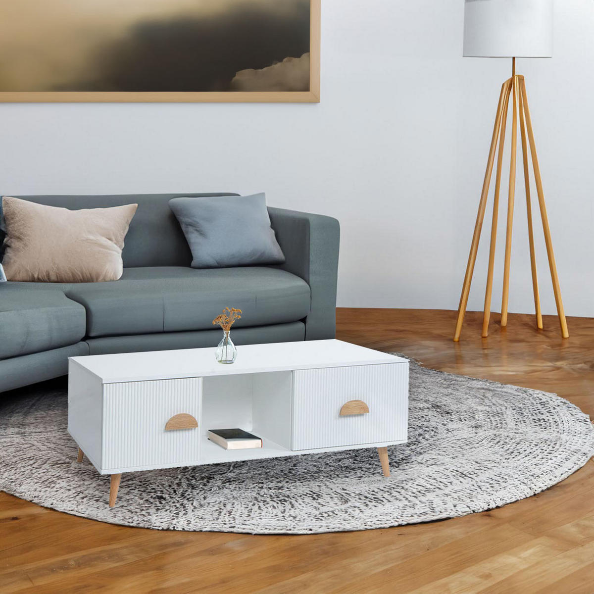COUCHTISCH eckig Weiß - Weiß, Holz (60/100/43cm) - MCW
