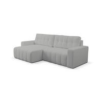 ECKSOFA Masina Hellgrau, Schlafsofa aus Veloursstoff - Hellgrau, Holzwerkstoff (245/143cm) - Bettso