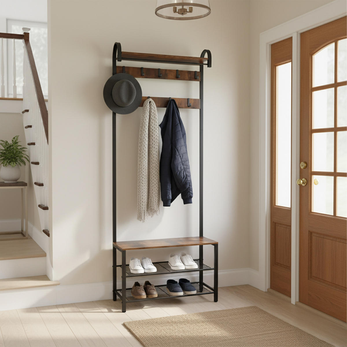 GARDEROBE - Multicolor, Holzwerkstoff/Metall (69/182/30cm) - Relaxdays