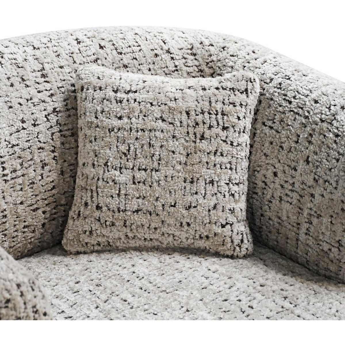 SESSEL Laila, Drehsessel mit runder Form, Beige, Geflecht-Stoff - Beige, Textil (95/75/97cm) - Beautysofa