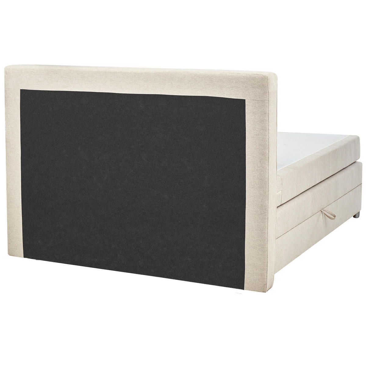 BOXSPRINGBETT 160/200cm Helles Beige Minister - Beige, Textil (160/200cm) - Beliani