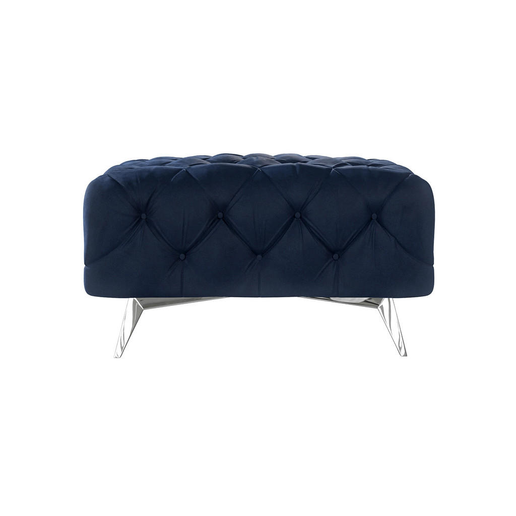 Thumbnail - S-Style Möbel Hocker, Dunkelblau, Textil, Echtholz,Buche, Birke, 1-Sitzer, Füllung: Polyetherschaumkern, 80x45x80 cm, Bl...