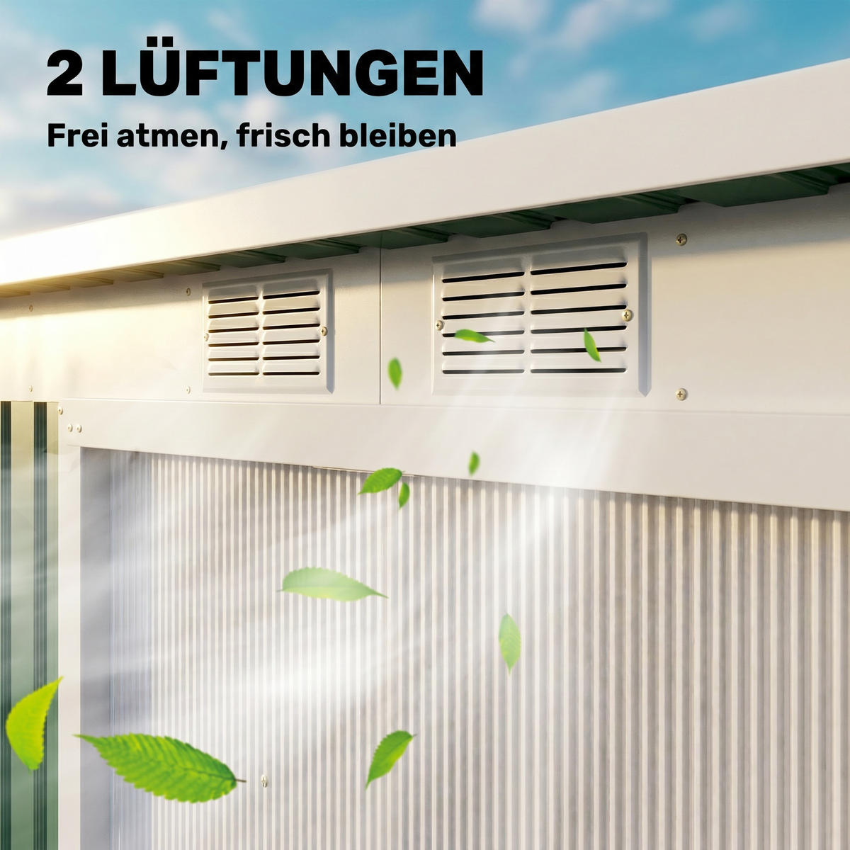 GERÄTEHAUS Gartenhaus mit Schiebetür Fenster Outdoor Stahl Dunkelgrün - Dunkelgrün, Metall (130/172/280cm) - Outsunny