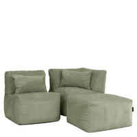SITZSACK-SOFA 3-tlg. modular cord Noa - Salbeigrün, Textil (228/70/78cm) - icon