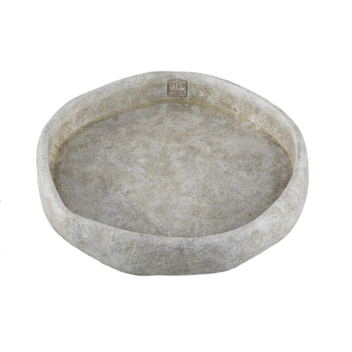 SCHALE Yadin Weiß 35/35/6cm - Weiß, Stein (6cm) - PTMD Collection
