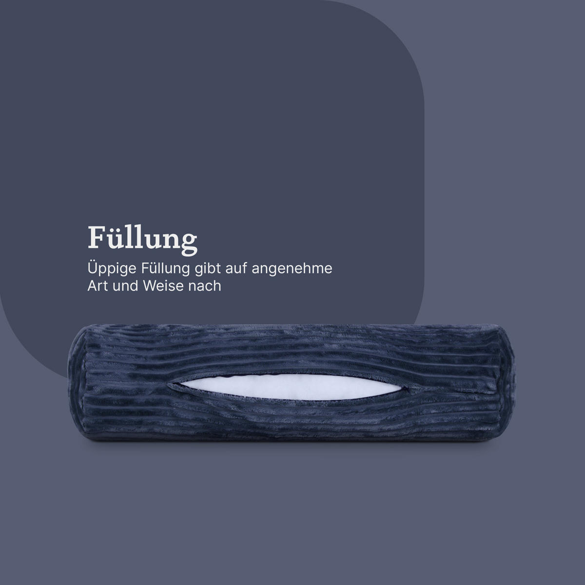 DEKOKISSEN Cord 20x70 cm Mitternachtsblau - Blau, Textil (20/70cm) - Bestlivings